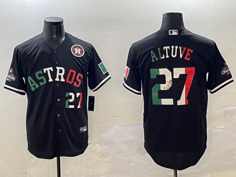 Men Houston Astros #27 Altuve Black Fashion Game 2025 Nike MLB Jersey style 2